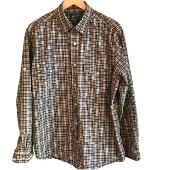 Woolrich roll-sleeve plaid button down - Picture 1 of 8